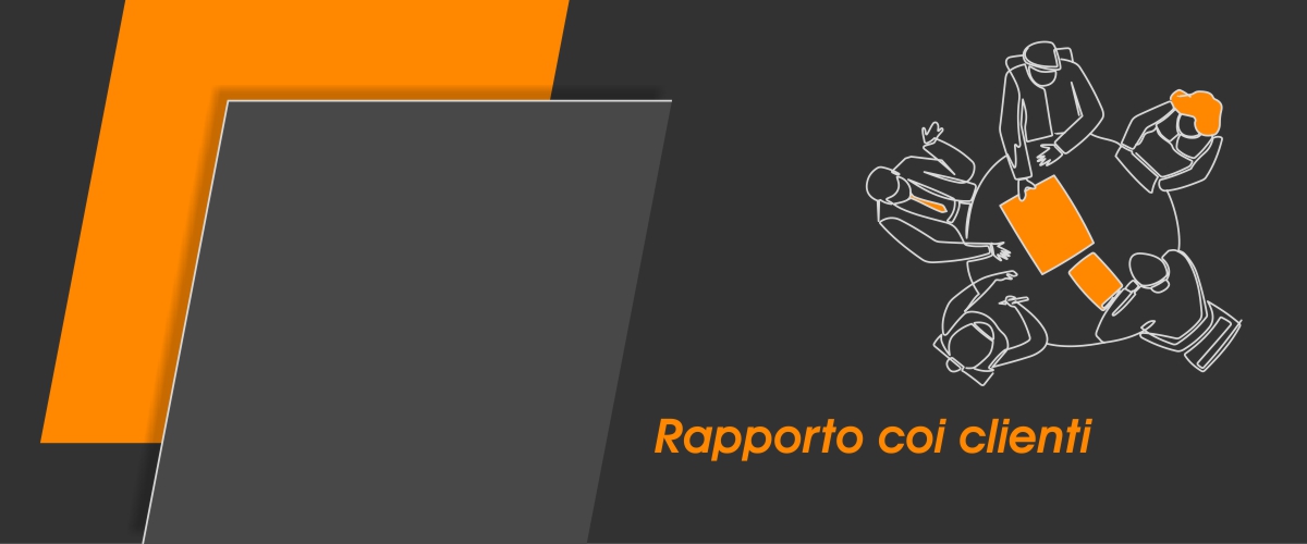 L'immagine illustra simbolicamente il rapporto con i clienti nella fornitura di allestimenti per stand fieristici